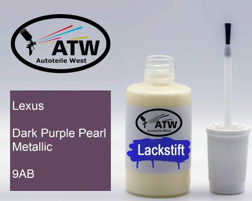 Lexus, Dark Purple Pearl Metallic, 9AB: 20ml Lackstift, von ATW Autoteile West.